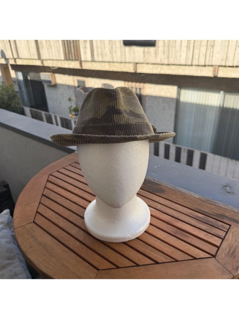 Headers Camouflage Corduroy Fedora Hat W/ Skull Print Lining Medium